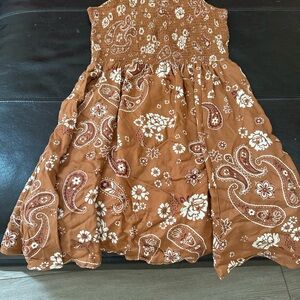 Paisley Floral Dress in Brown